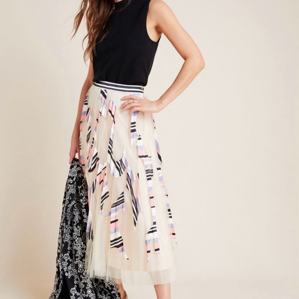 Anthropologie Mae Pleated Tulle Skirt-NWT